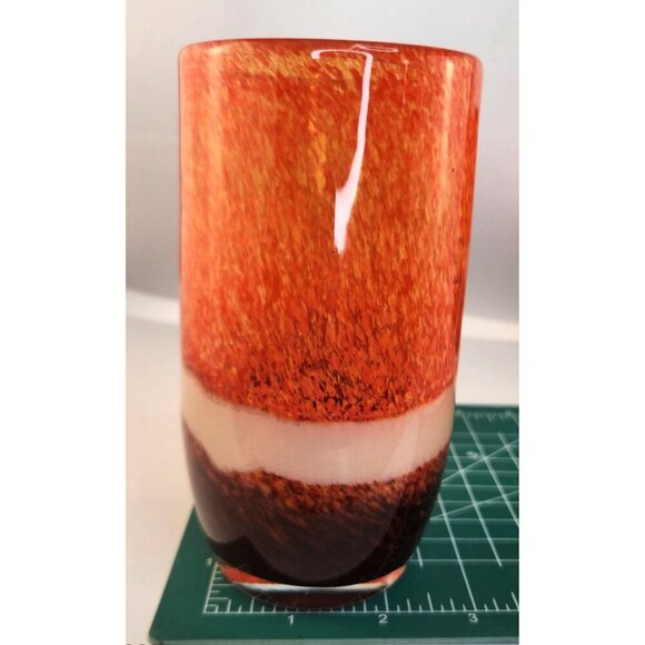 Blown Glass Tumblers Orange Brown 1970s Retro Style Barware Made for Pier One Se - Picture 6 of 9